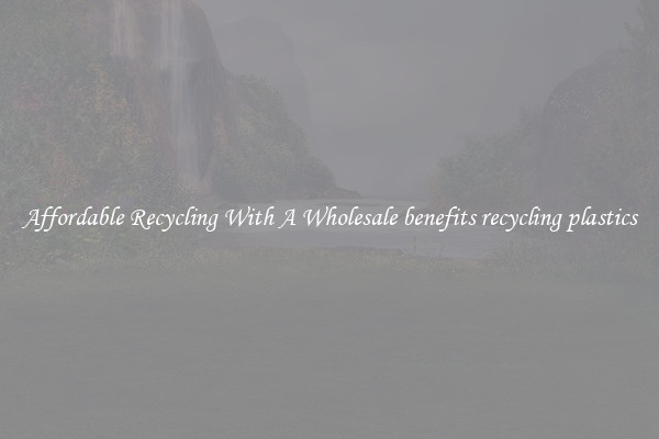 Affordable Recycling With A Wholesale benefits recycling plastics