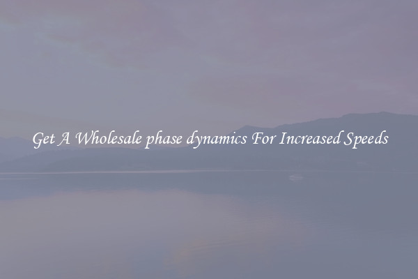 Get A Wholesale phase dynamics For Increased Speeds