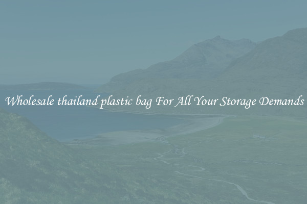 Wholesale thailand plastic bag For All Your Storage Demands