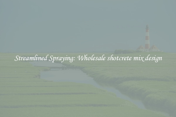 Streamlined Spraying: Wholesale shotcrete mix design